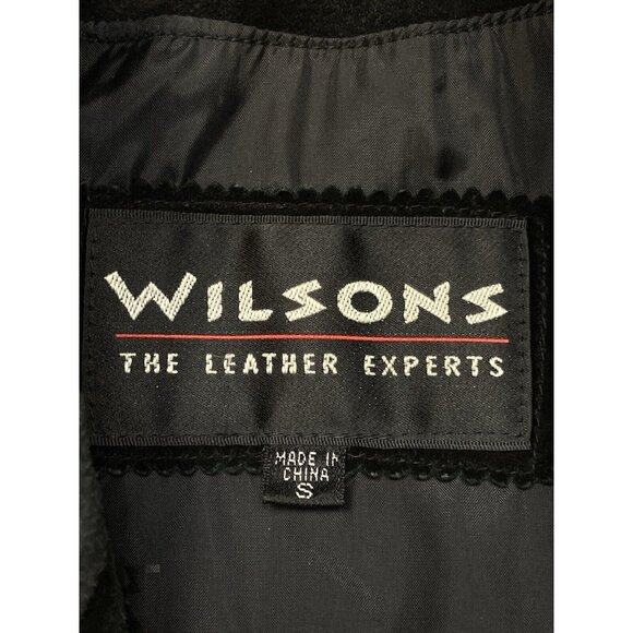 Vintage Wilsons Jacket Womens Sm Black Leather Crop Festival Y2K Western Cowgirl - Picture 8 of 11